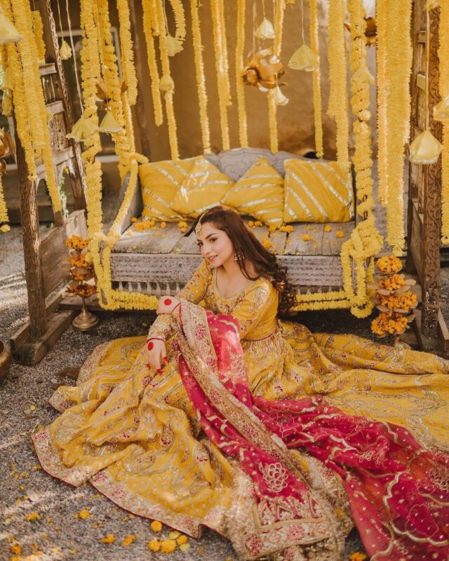 Maha Wajahat : Yellow Bridal Collection Net Replica