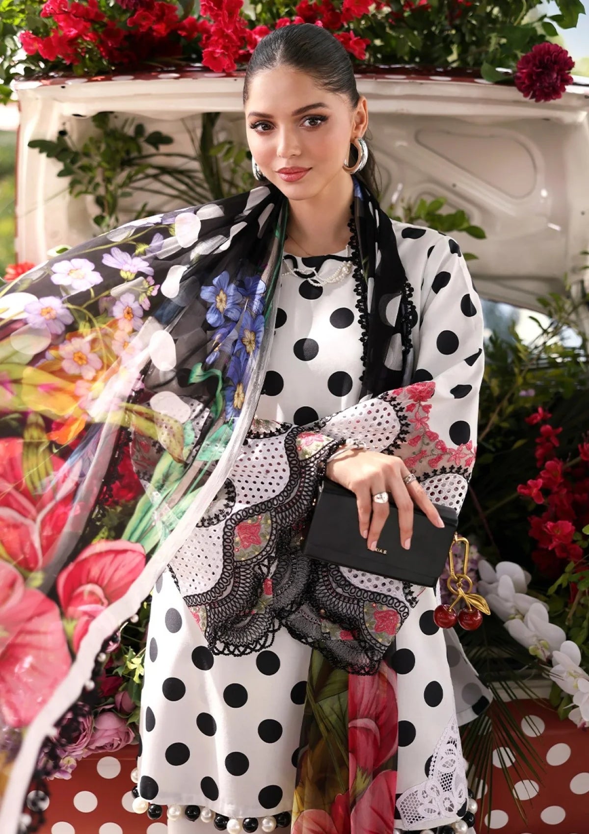 Maria B : White Printed Lawn Collection Replica