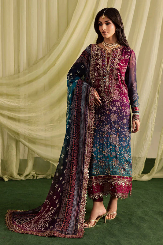 Nureh : Lawn Embroidered & Printed 3 Piece Dress