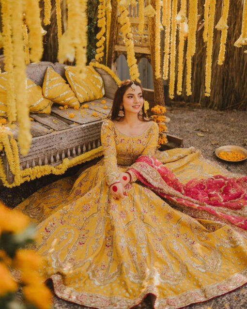 Maha Wajahat : Yellow Bridal Collection Net Replica