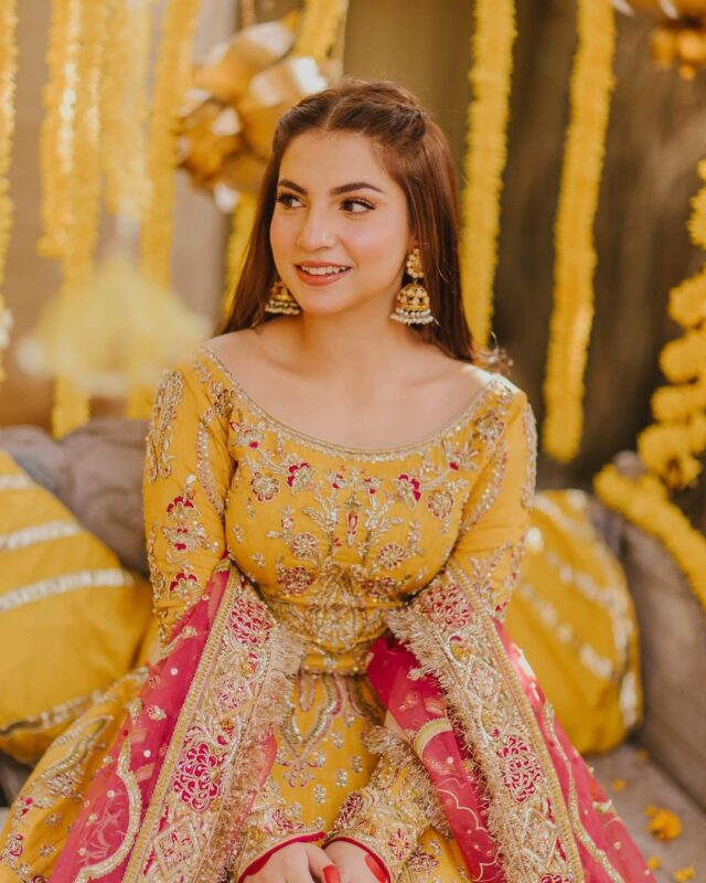Maha Wajahat : Yellow Bridal Collection Net Replica