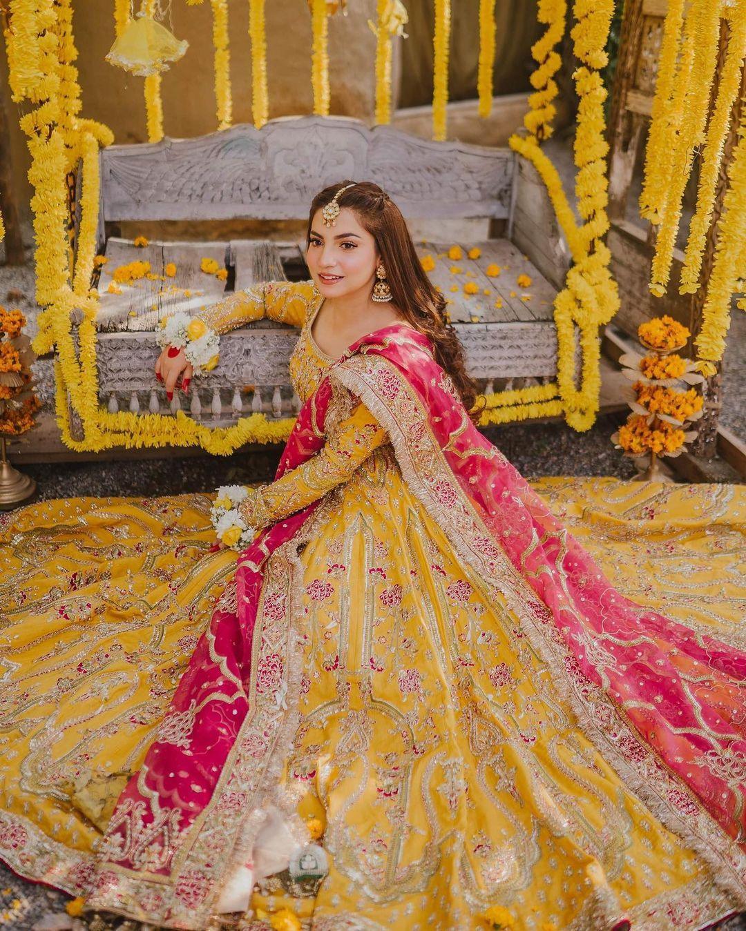 Maha Wajahat : Yellow Bridal Collection Net Replica