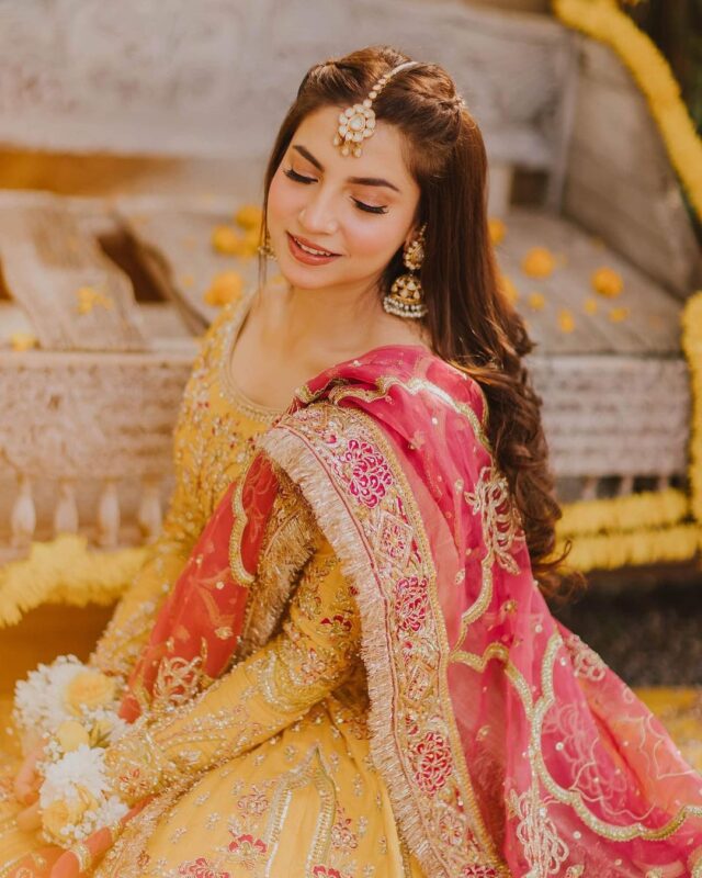 Maha Wajahat : Yellow Bridal Collection Net Replica