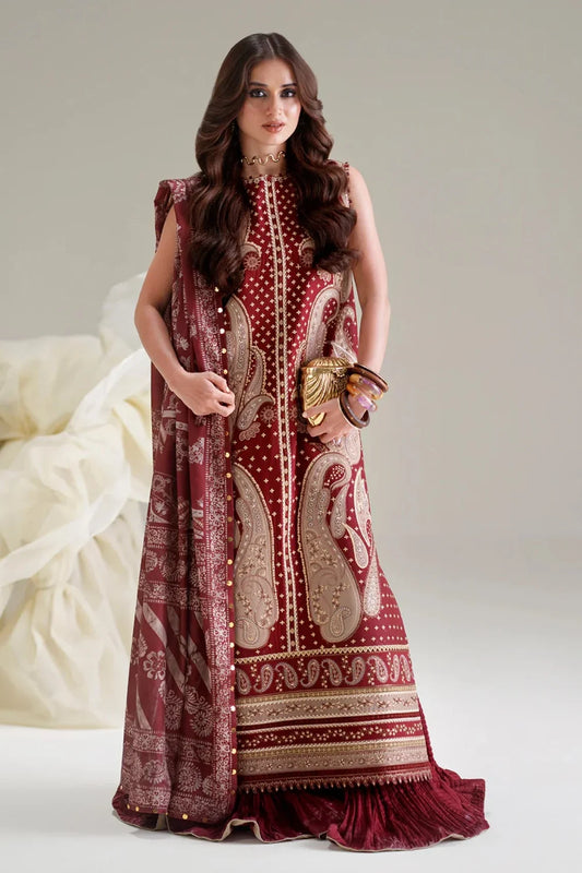 Bin Ilyas : Red Luxury Lawn Collection Replica