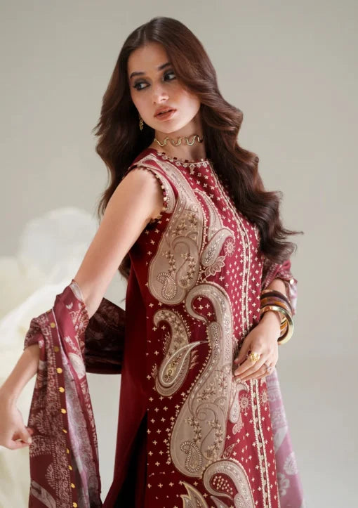 Bin Ilyas : Red Luxury Lawn Collection Replica