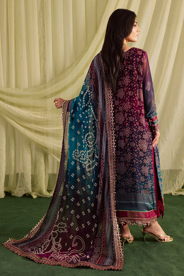 Nureh : Lawn Embroidered & Printed 3 Piece Dress
