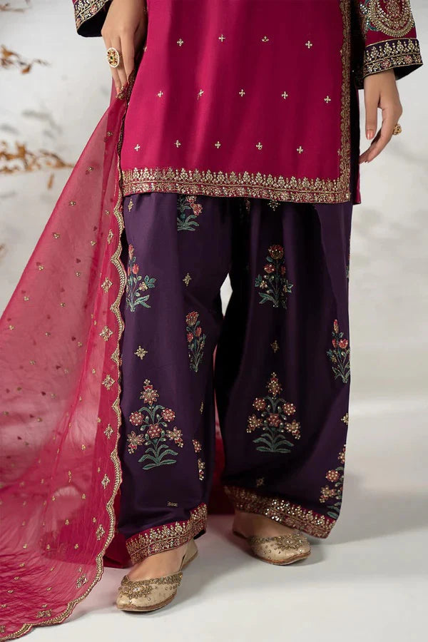 Maria B : Luxury Raw Silk Embroidered 3 Piece Unstitched