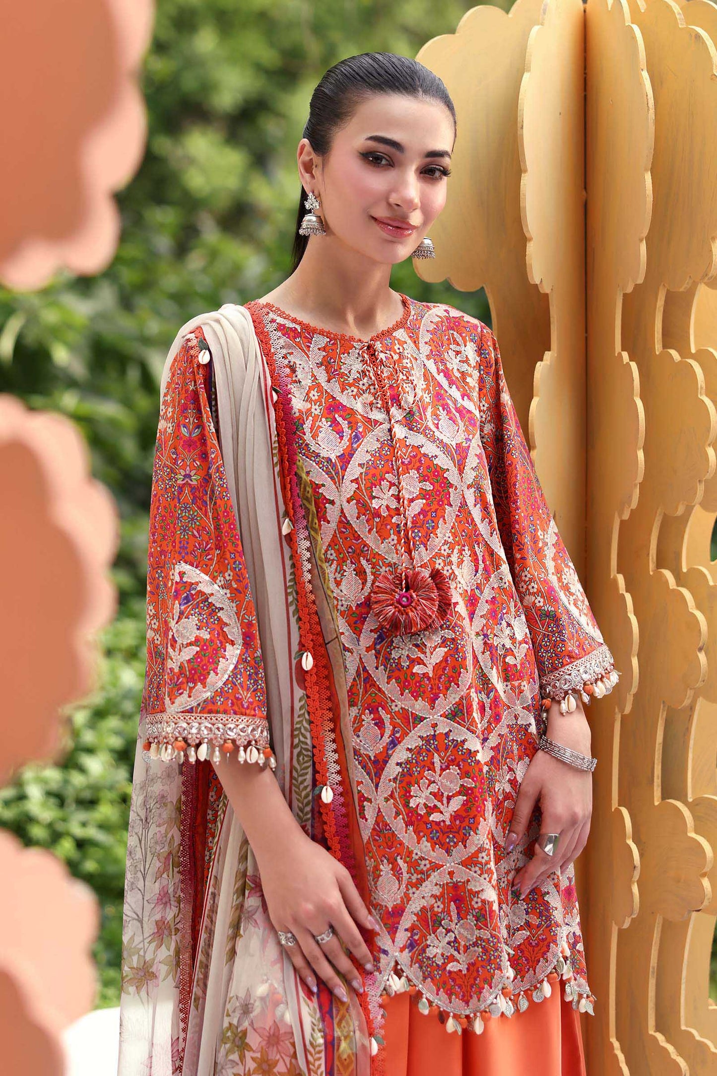 Maria B : Orange Luxury Lawn Collection Replica