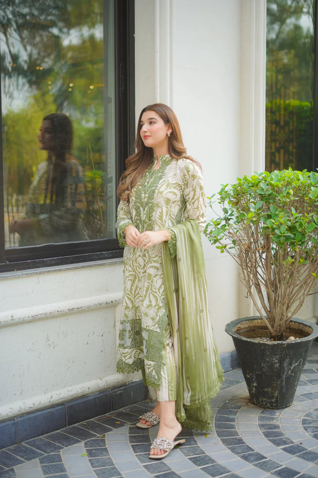 Aneela's : Embroidered & Digital Print Swiss Lawn