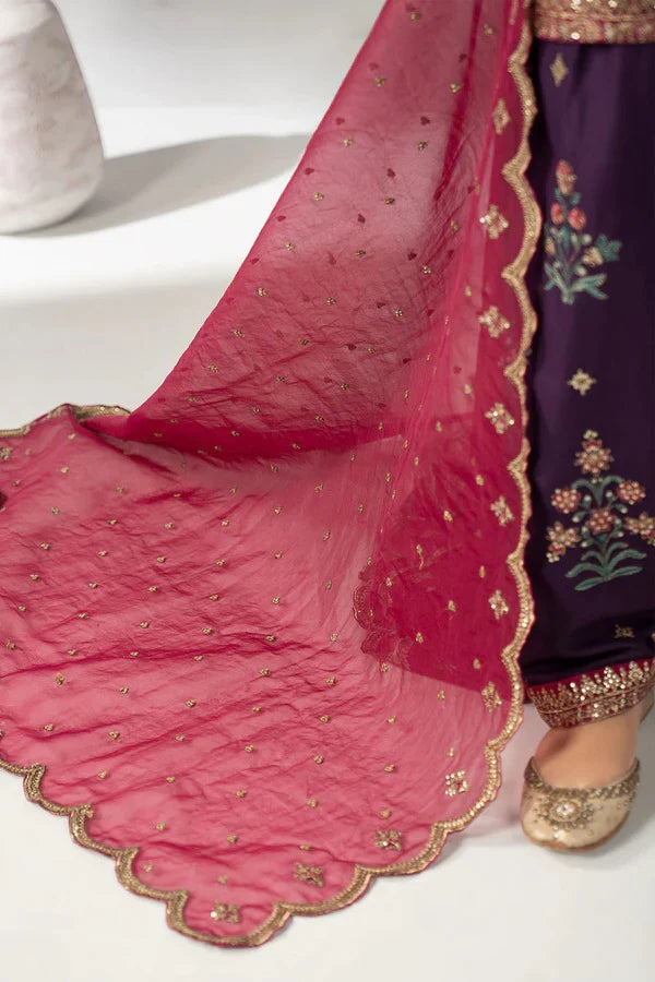 Maria B : Luxury Raw Silk Embroidered 3 Piece Unstitched