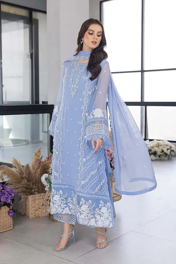 Azure : Embroidered Chiffon Suits Unstitched 3 Piece AZU25 Fairy Glow