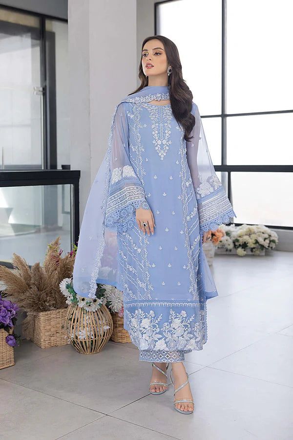 Azure : Embroidered Chiffon Suits Unstitched 3 Piece AZU25 Fairy Glow
