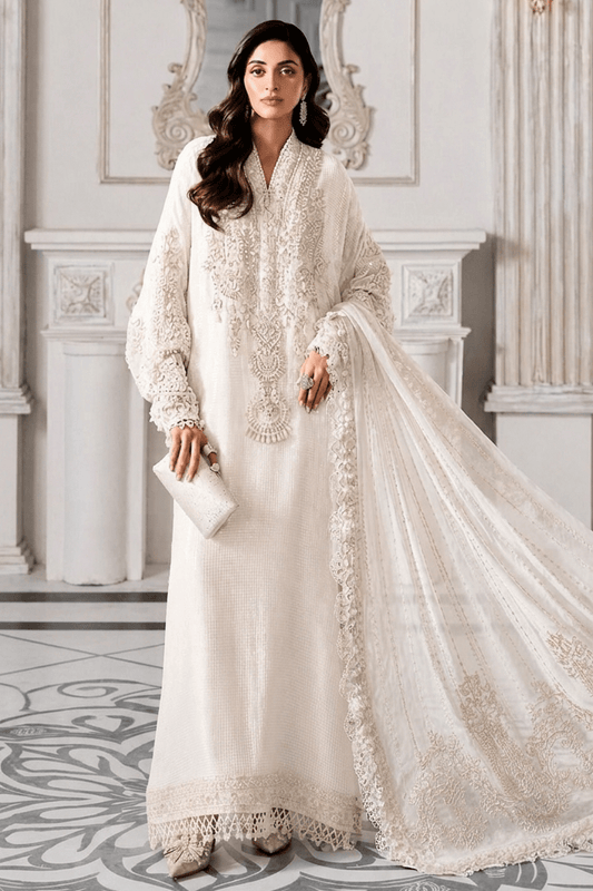 Maria B : Cream Chiffon Formal Collection Replica