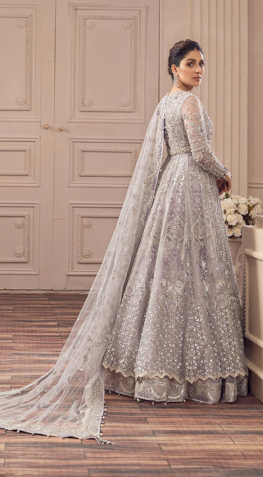 Nameera By Farooq : Purple Maxi Collection Net Replica