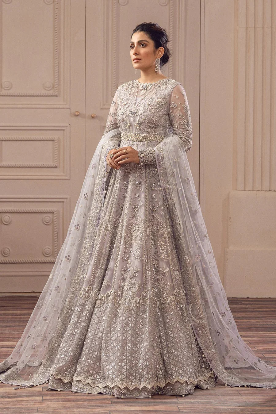 Nameera By Farooq : Purple Maxi Collection Net Replica