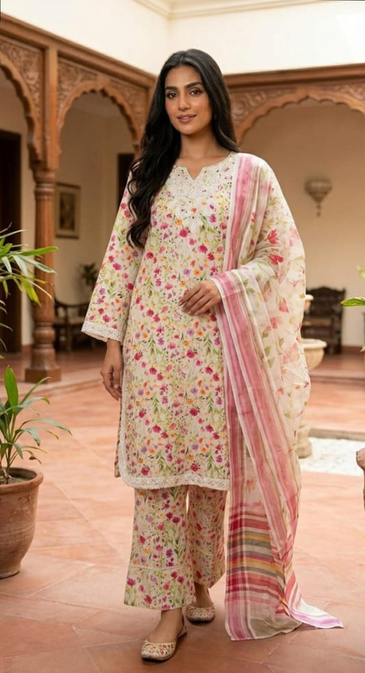 Mayanaz - Stitched 3Piece Squence Petch Embroidery Lawn Suit