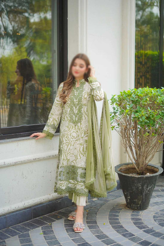 Aneela's : Embroidered & Digital Print Swiss Lawn