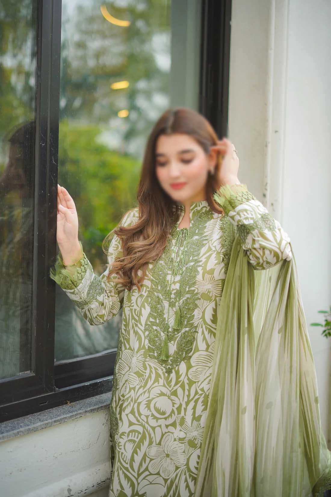 Aneela's : Embroidered & Digital Print Swiss Lawn