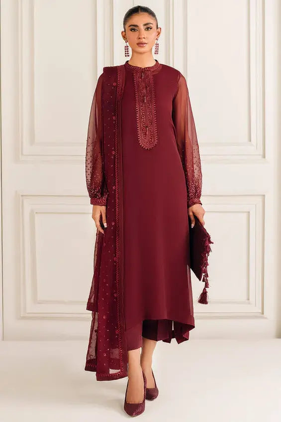 Baroque : Maroon Chiffon Formal Collection Replica