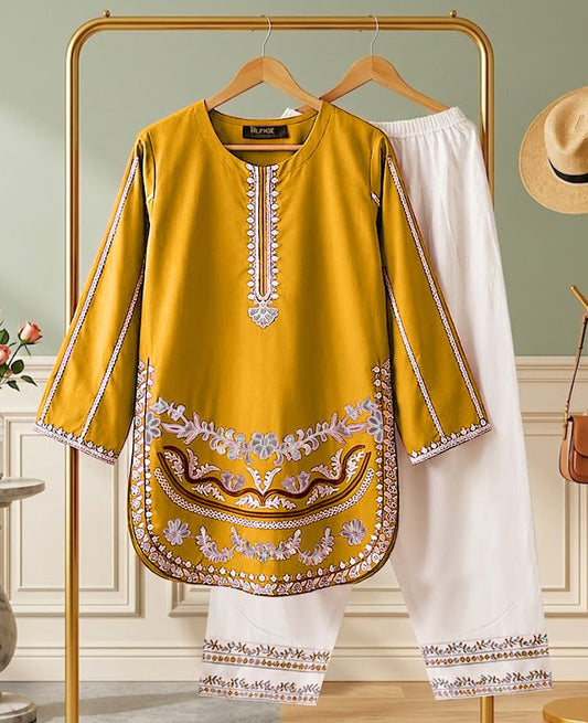 Embroidered Cotton 2-Piece Co-ord Set