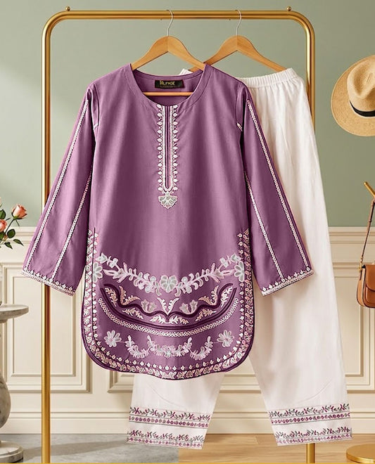 Embroidered Cotton 2-Piece Co-ord Set