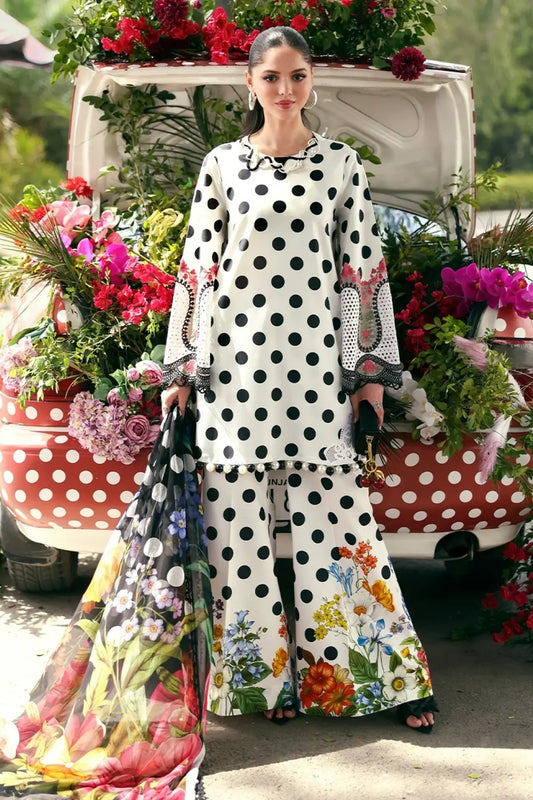 Maria B : White Printed Lawn Collection Replica