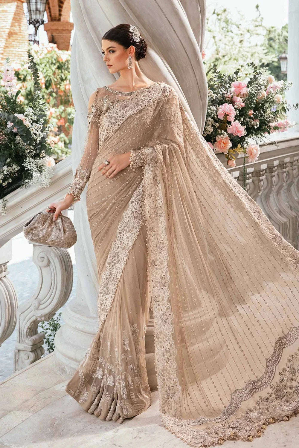 Maria.B. Mbroidered Eid Edition Chiffon Saree
