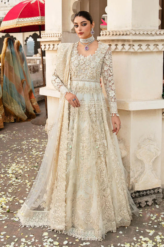 Nameera By Farooq : Off White Bridal Collection Net Maxi Replica
